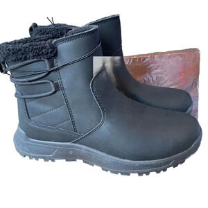 Eddie Bauer Ladies Faux Fur Cushioned Footbed Siren Winter Boots Black Lady 8M